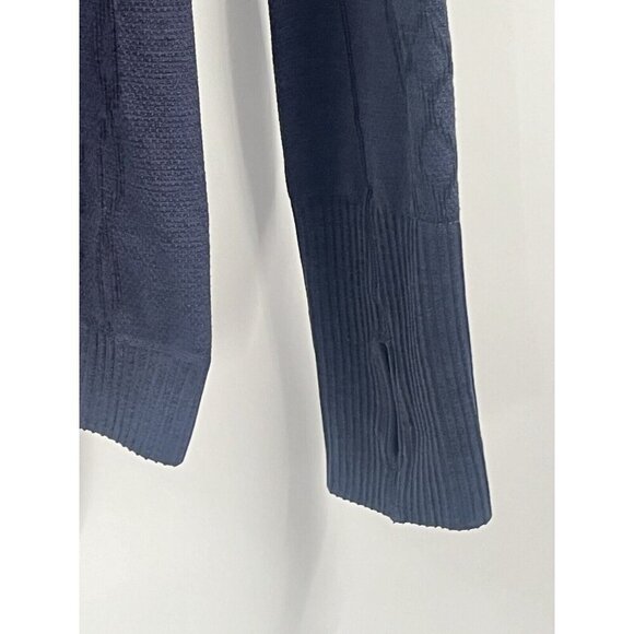 Lululemon Rest Less Pullover Navy Blue Textured Baselayer thumbholes long sleeve - Picture 2 of 6